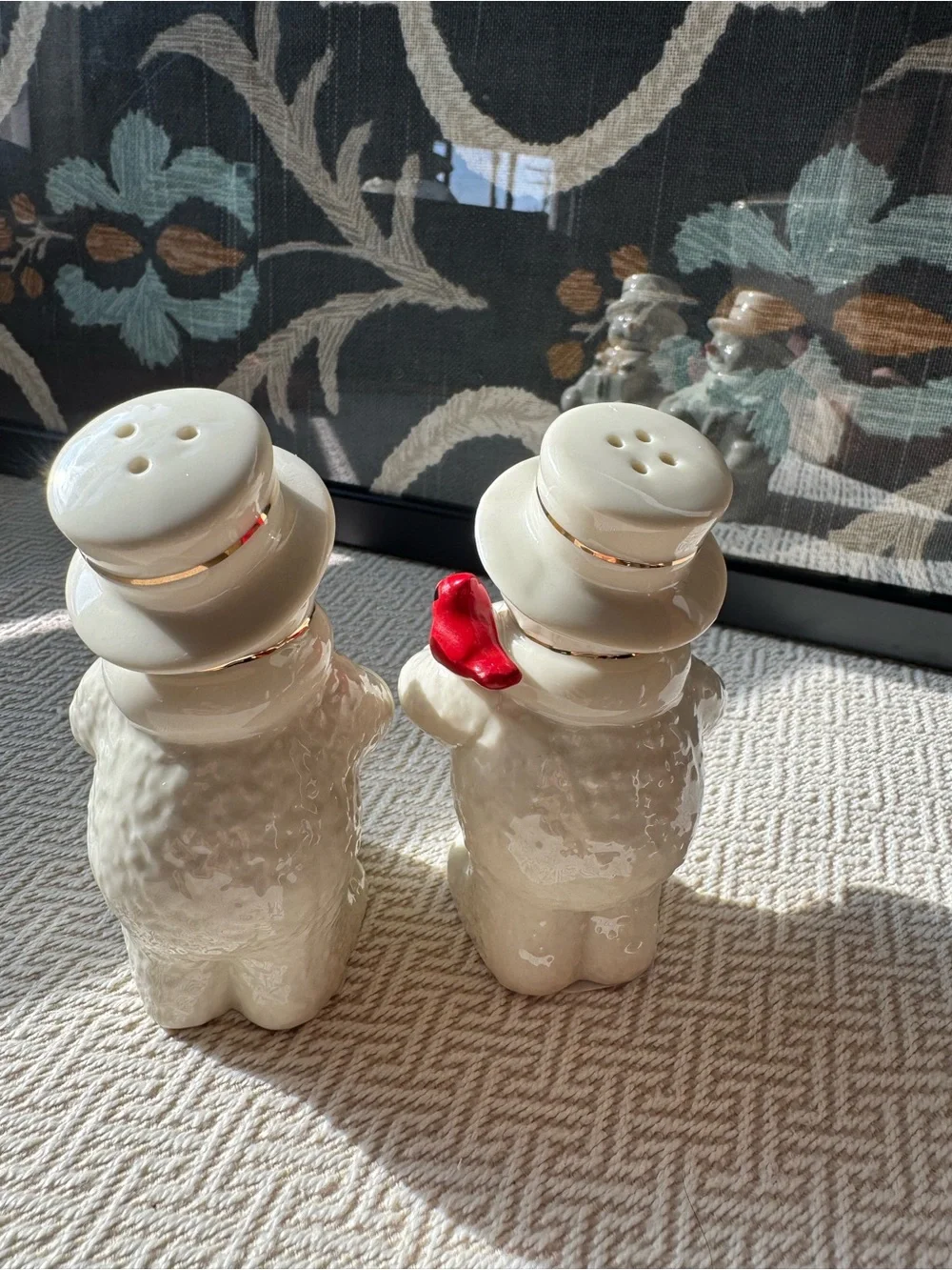 Lenox Happy Holly Days Snowman Salt & Pepper Shaker Set 4.1” with Original Box